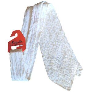 Vintage White Marylin Textured Cotton Tie Made In Australia 54" 4.5" wide 70s
